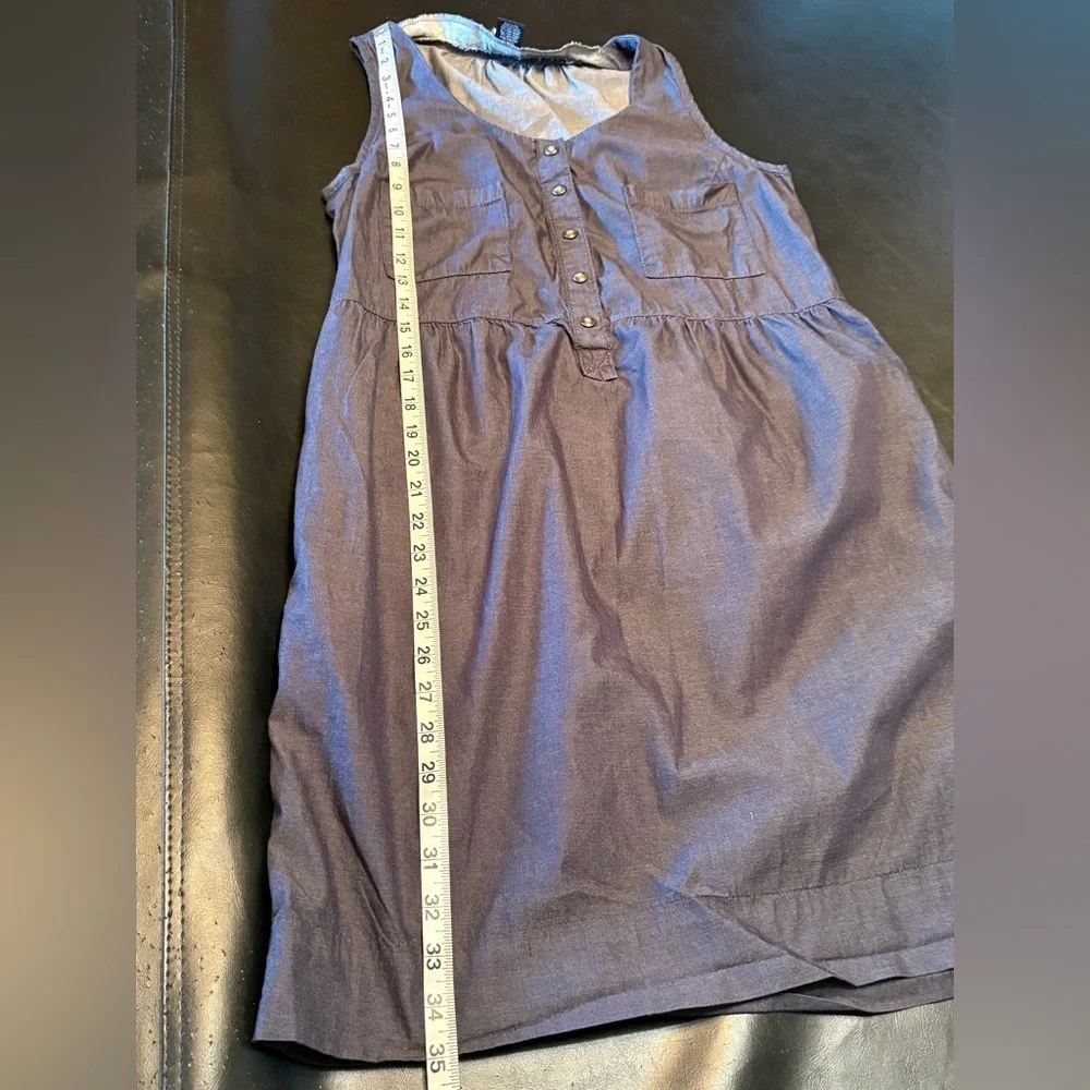J. Crew Dark Blue Buttoned Mini Dress